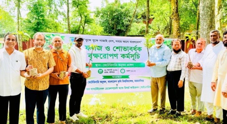 সবুজায়ন ও জলবায়ু ঝুঁকি মোকাবিলায় বাকৃবি ভেটেরিনারি অনুষদের বৃক্ষরোপণ